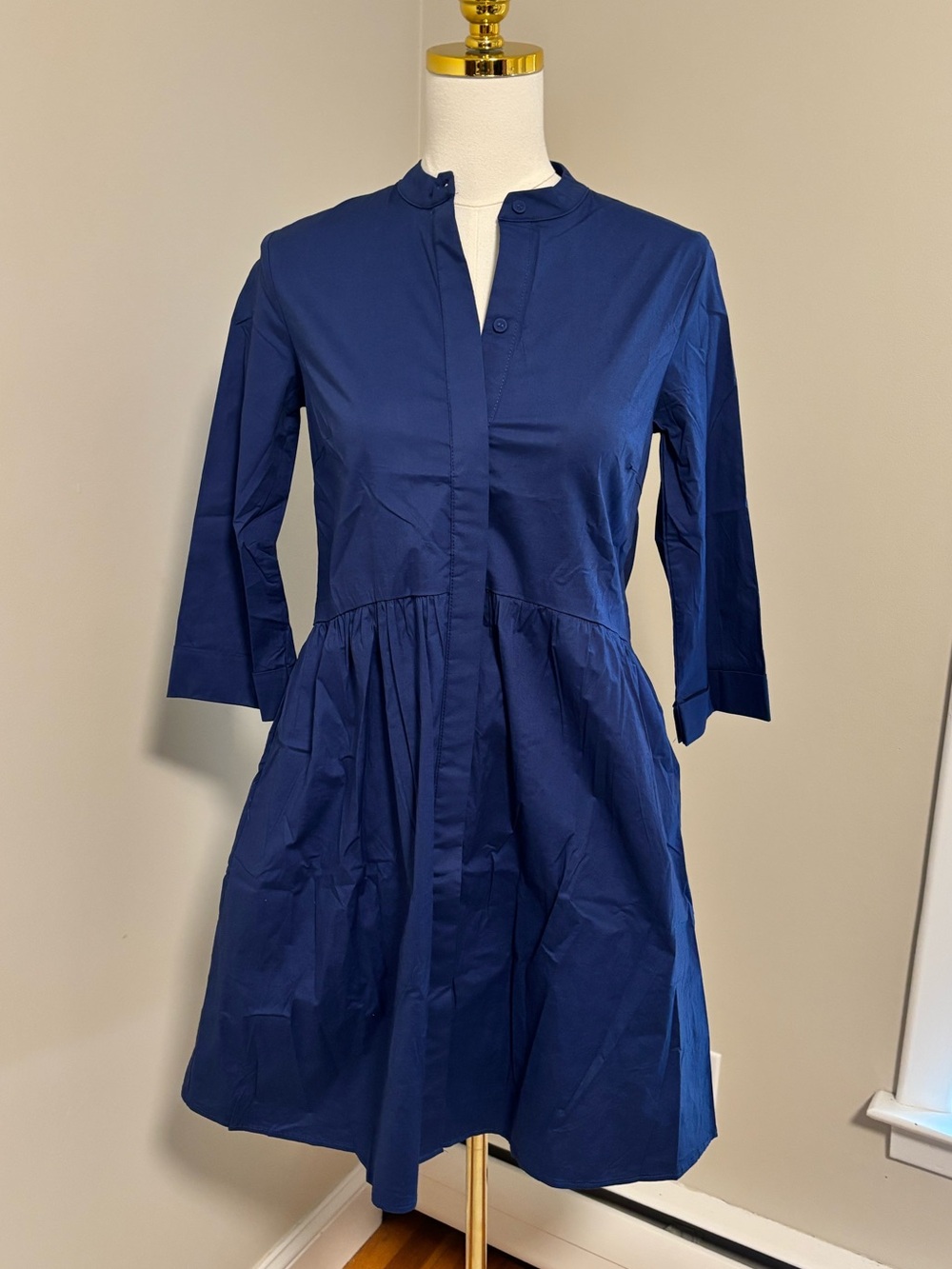 Tuckernuck Navy Blue Cotton Shirt Mini Dress XS